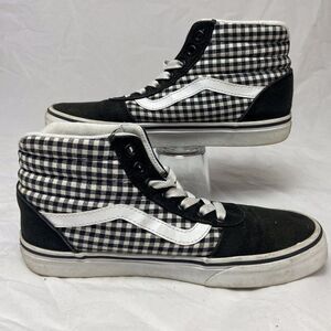 Vans Gingham Skater High Top Sneakers Shoes Women’s Sz 7.5 Checker Small Black